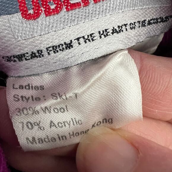 Vtg Obermeyer Wool Blend Ski T Sweater Crop Women Medium Fuchsia Pink Turtleneck - Picture 7 of 10